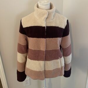 BP Striped Faux Sherling Jacket, Size Small